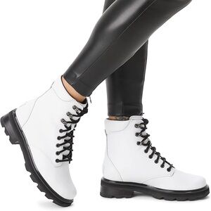 Sorel Lennox Waterproof Lace-Up Boots White and Black Size 8.5‎ New Retail $190